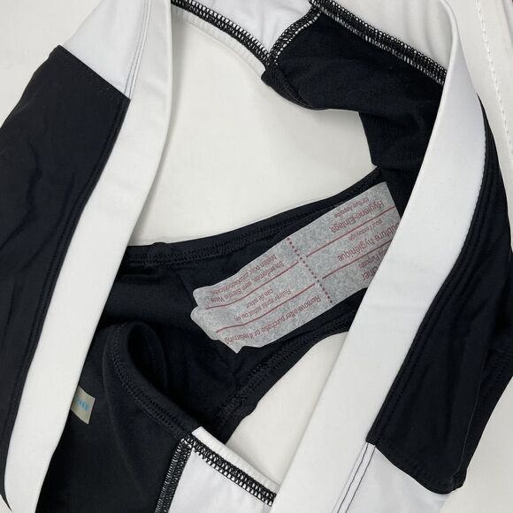 LANDS END Womens Mid-Waist Black White Colorblock Bikini Bottom Swim Suit NEW 12 - Picture 5 of 9